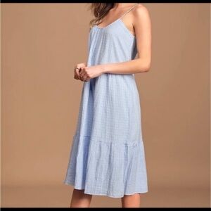 BNWT lulus breezy light blue tie back dress